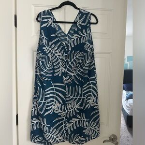 Halogen palm tropical print shift dress size XL